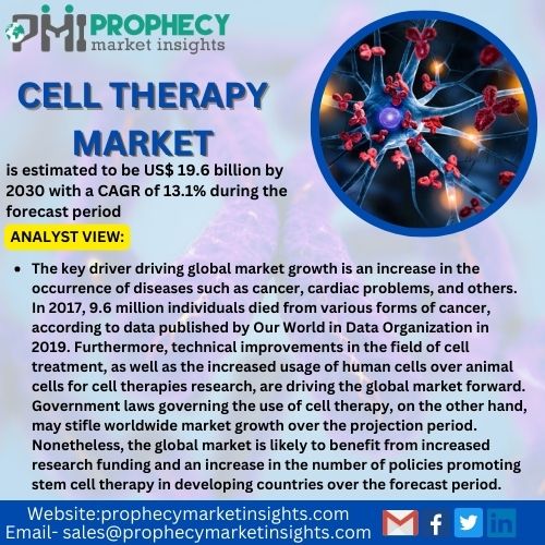 Cell Therapy Market Is Estimated To Be US$ 19.6 Billion By 2030 With A ...